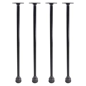 Rustic Industrial Pipe Decor Table Legs, Authentic Industrial Steel Grey Iron Fittings, Flanges and Pipes for Custom Vintage Tables and Furniture Decorations, DIY Kit with Hardware, (18-inch)