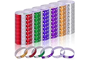 Aster 48 Pieces Holographic Plastic Wristbands - Colored Wristbands with Buckle for Events Parties, Music Live Paper-Like Par