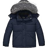 Wantdo Boy's Winter Coat Warm Puffer Jacket Waterproof Hooded Outerwear Jacket