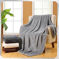 Newwiee 4 Pcs Flanne Fleece Throw Blanket for Bed