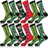 Vabean 12 Pairs Novelty Football Socks for Youth Teens Adults Sports Crew Socks Football Basketball Gifts Sock Gifts for Boys Girls Teens Men Women Sports