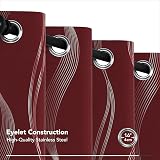 Deconovo Christmas Curtains Silver Wave Foil Blackout 2 Panels 52x63 Red view 4
