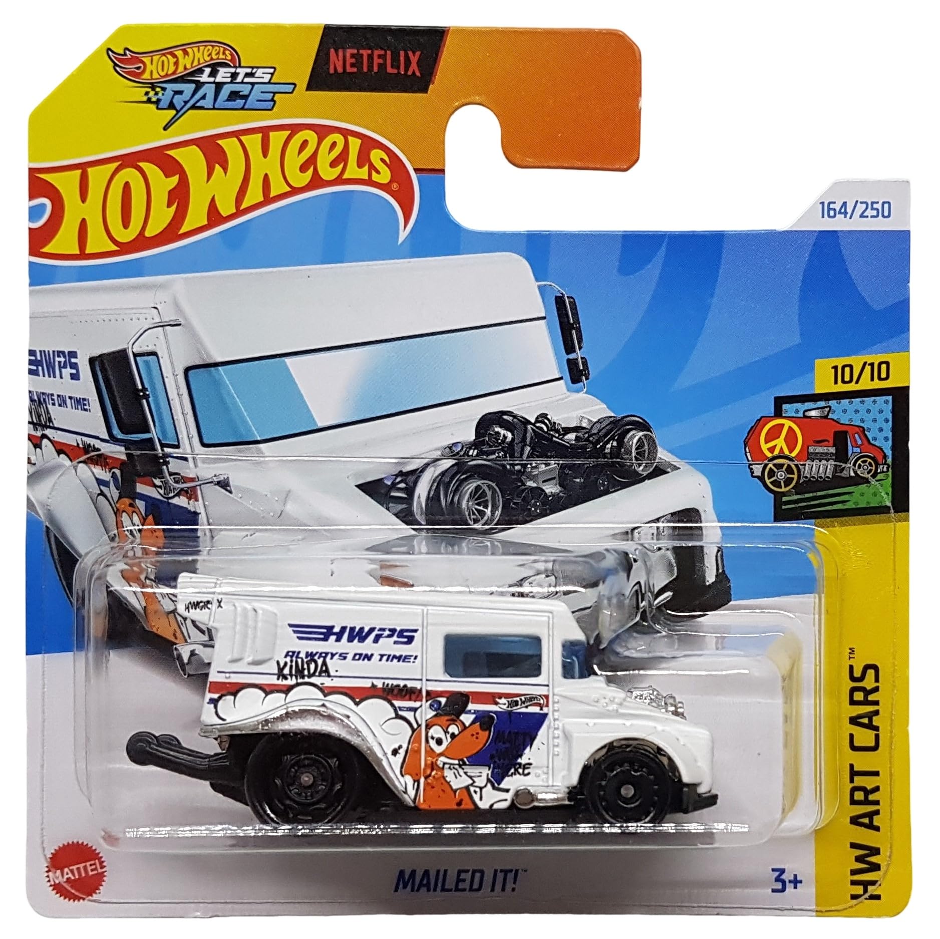 Hot Wheels - Mailed It! - HW Art Cars 10/10 - HTD91 - Short Card - Transporter - Netflix Let's Race - Mattel 2024-1:64