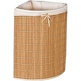 Honey-Can-Do Bamboo Wicker Corner Hamper 24-Inches Tall