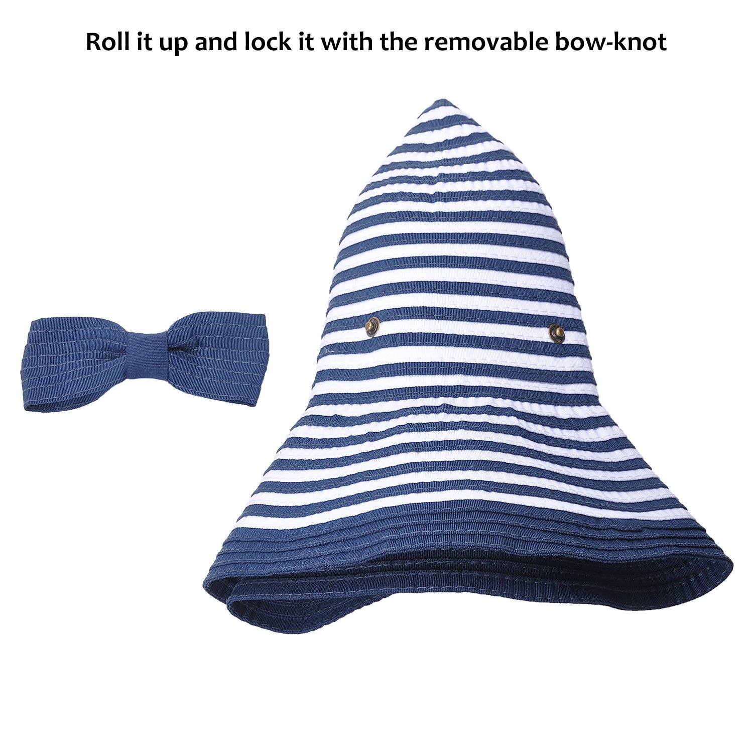 Solaris Women Sun Hats w/Bowknot Floppy Wide Brim UV Protection Foldable Roll Up Gardening Hiking Beach Cap