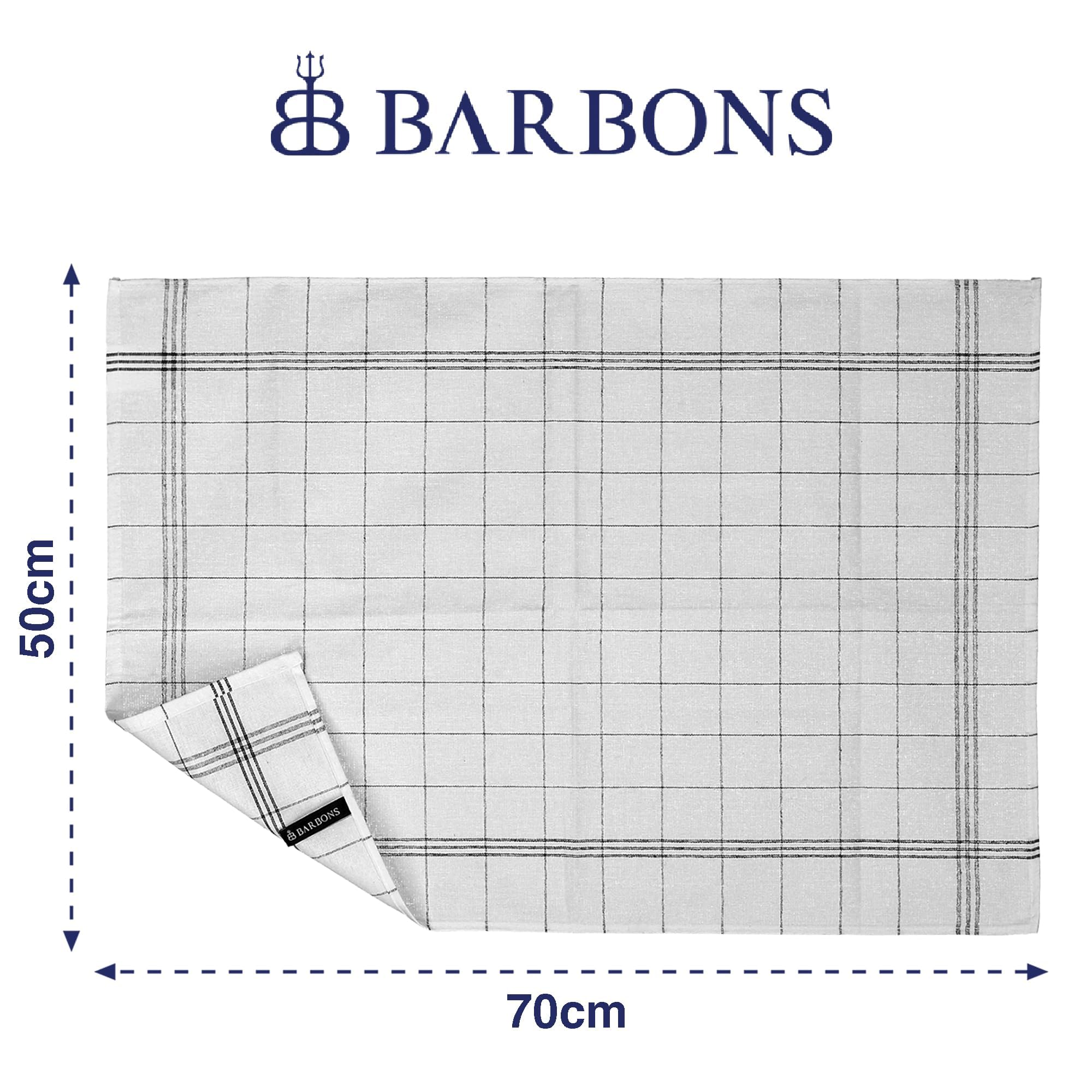 BARBONS 10er Set Geschirrtücher Baumwolle 50x70 cm – Extrem Saugstark Oeko-TEX Zertifiziert Trockentücher für Küche Küchenhandtücher Küchentücher Geschirrhandtücher Waschbar bis 90 C - Schwarz 2