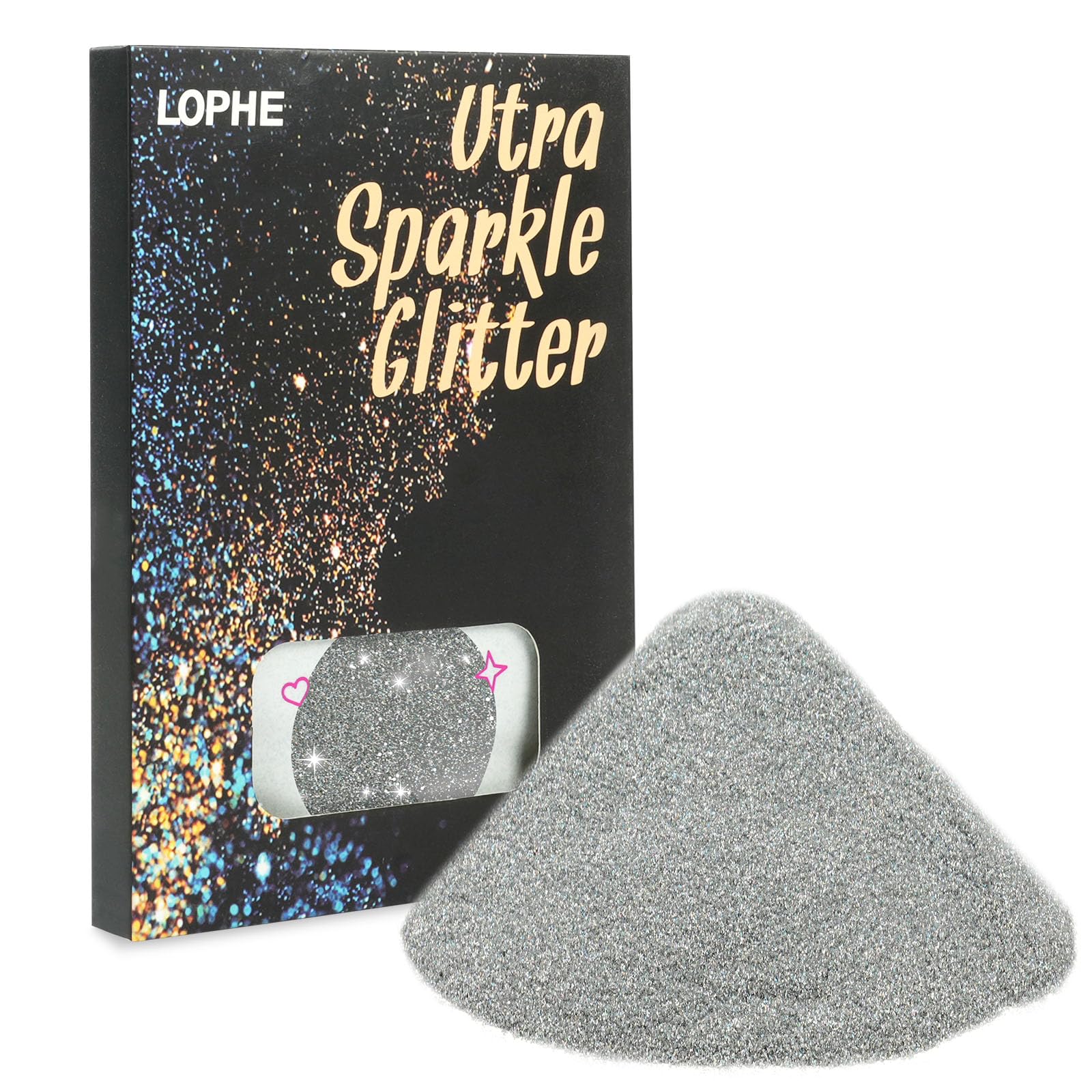 LOPHE Ultra Fine Glitter Powder, 100g Face Body Glitter NAI, Festival Glitter Sequins Flakes for Cosmetic Decorations, Sparkle Glitters Powder for Resin Art Crafts Tumblers