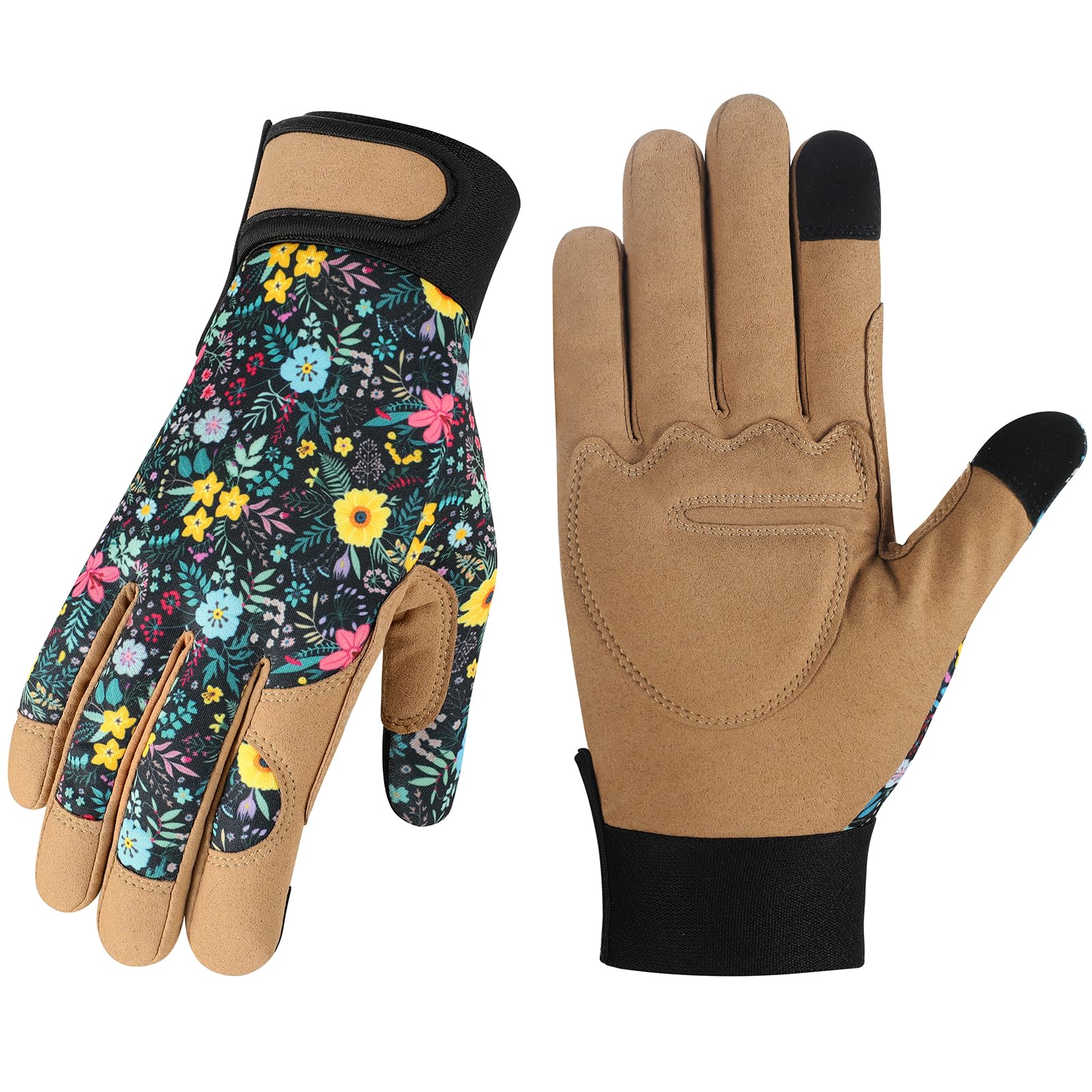 Photo 1 of Tavaleu Gardening Gloves for Women, Thorn Proof Puncture Resistant Leather Garden Gloves, Touch Screen Working Gloves