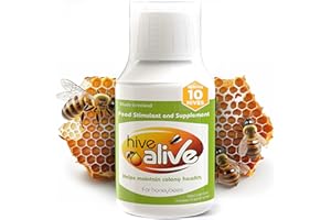 HIVE ALIVE Liquid Concentrate Bee Feed Supplement - Honey Bee Liquid Food Stimulant - Beekeeping Fall Spring Feeding Enhancer, Lowers Winter Mortality, Boost Gut Health, Colony Size - 100 ml, 10 Hives