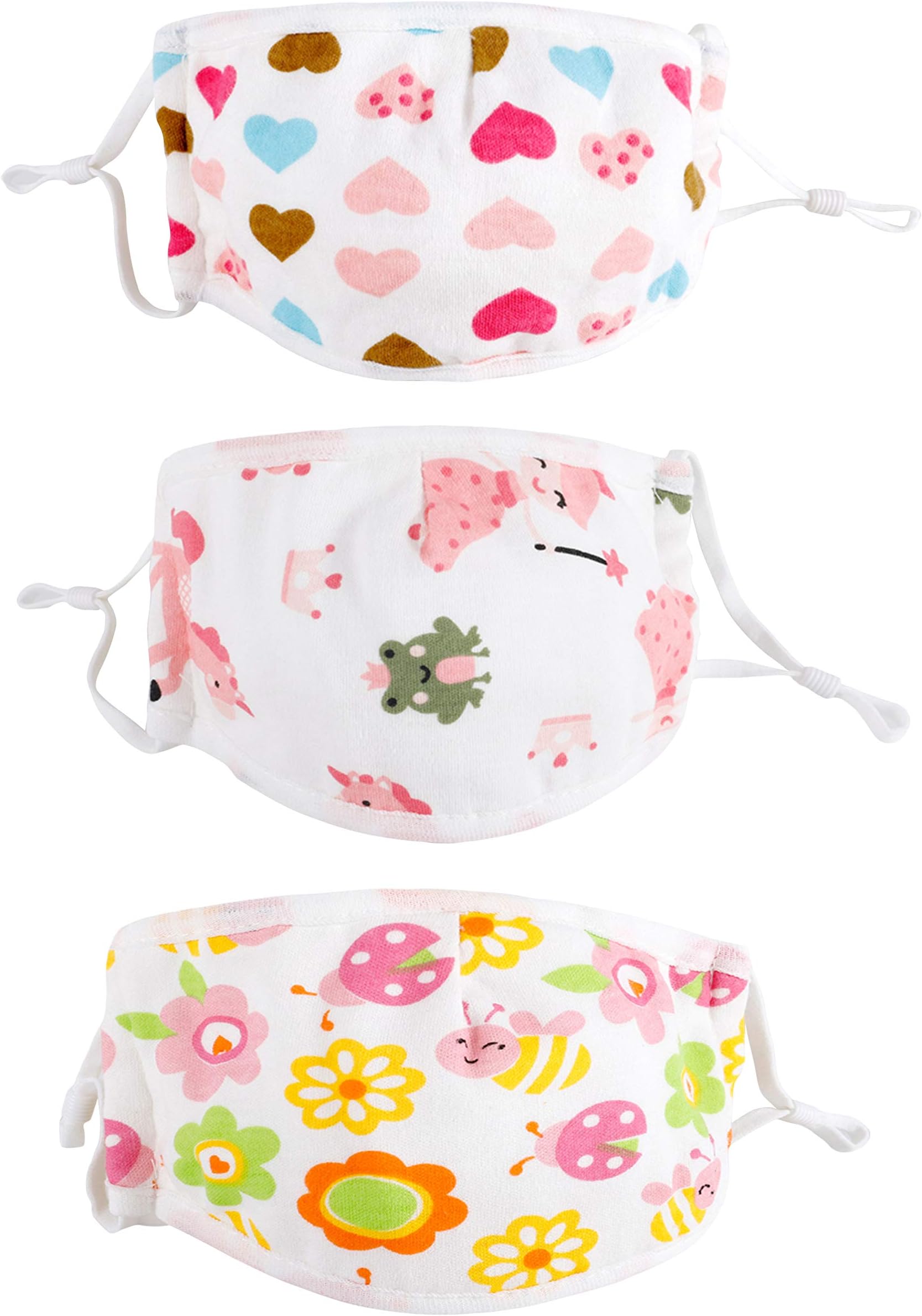 3Pcs Cotton Kids Anti-Dust Reusable Cartoon Face Mouth Protection Cover (Small, Color#6)