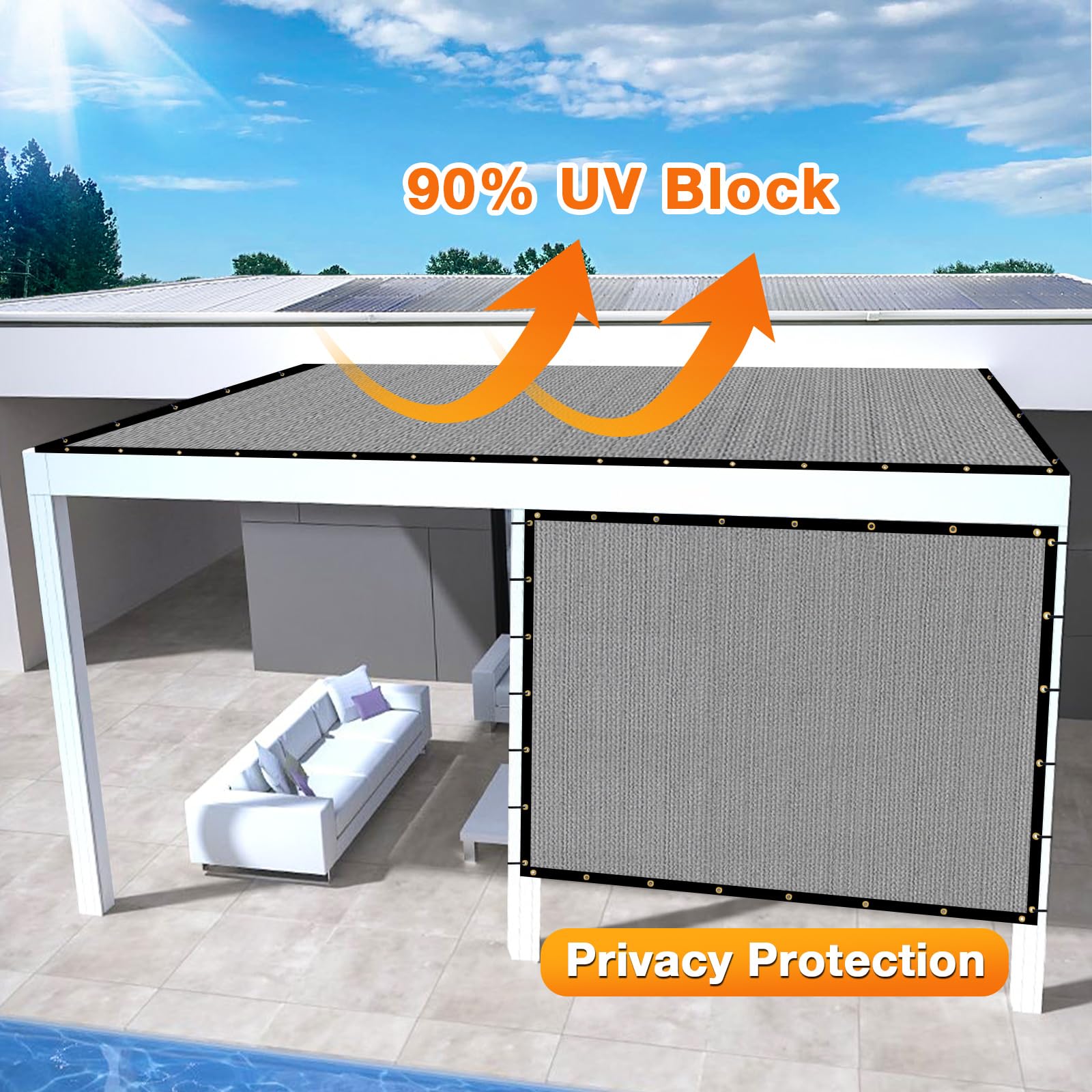 Artpuch Outdoor Pergola Shade Cover 7x10 FT Sun