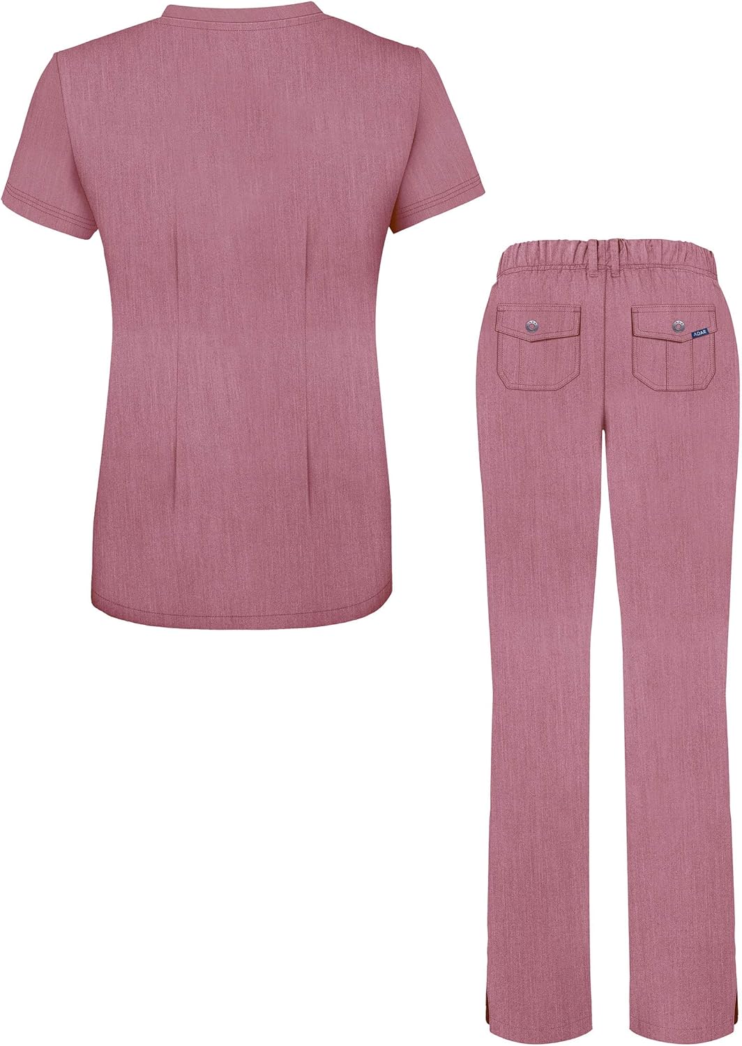Adar Pro Everyday Expert Scrub Set for Women - Curved V-Neck Scrub Top & Tapered Drawstring Scrub Pants: Clothing