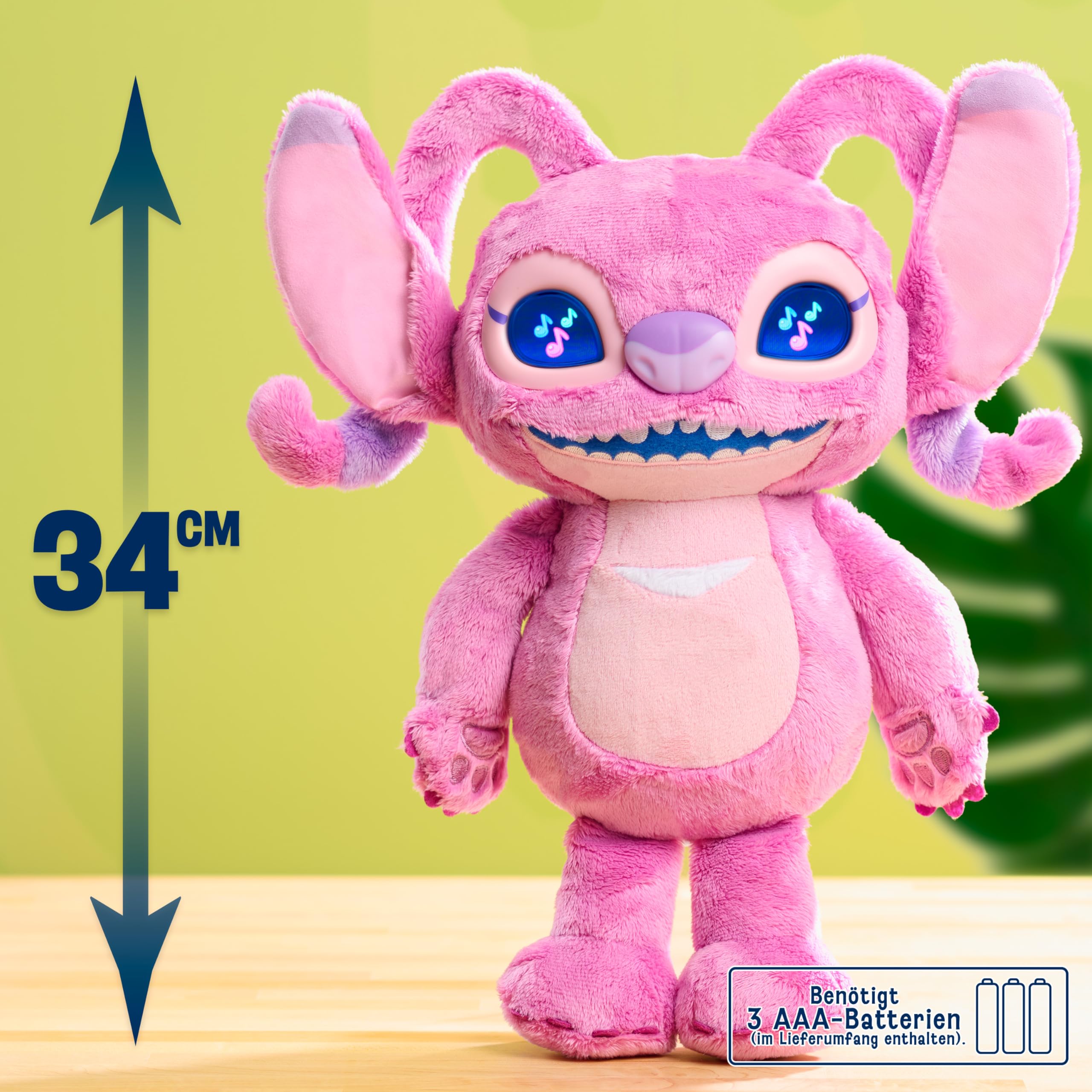 Just Play Disney Stitch Many Moods 34-cm Angel Interaktives Plüschtier, 50+ Sounds & Reaktionen, Spielzeug für Kinder ab 3 Jahren 7