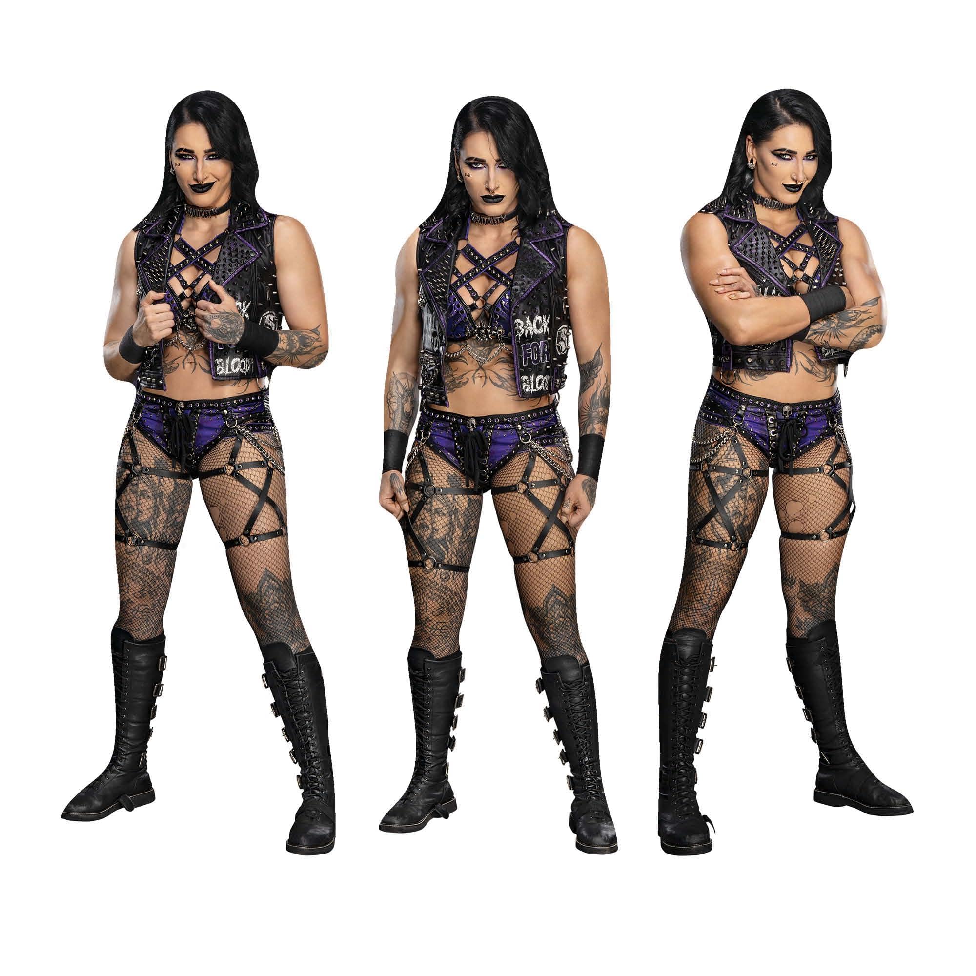 Star Cutouts SC4577 WWE Rhea Ripley 3-Pack Shelf Top Cardboard Cutouts – Wrestling Fan Display, Party Décor & Collector Gift