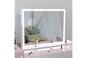 Makeup Vanity Mirror with Lights Led Vanity Mirror for Dressing Table Lighted Makeup Mirror with 10x Magnifying Tabletop/Wall