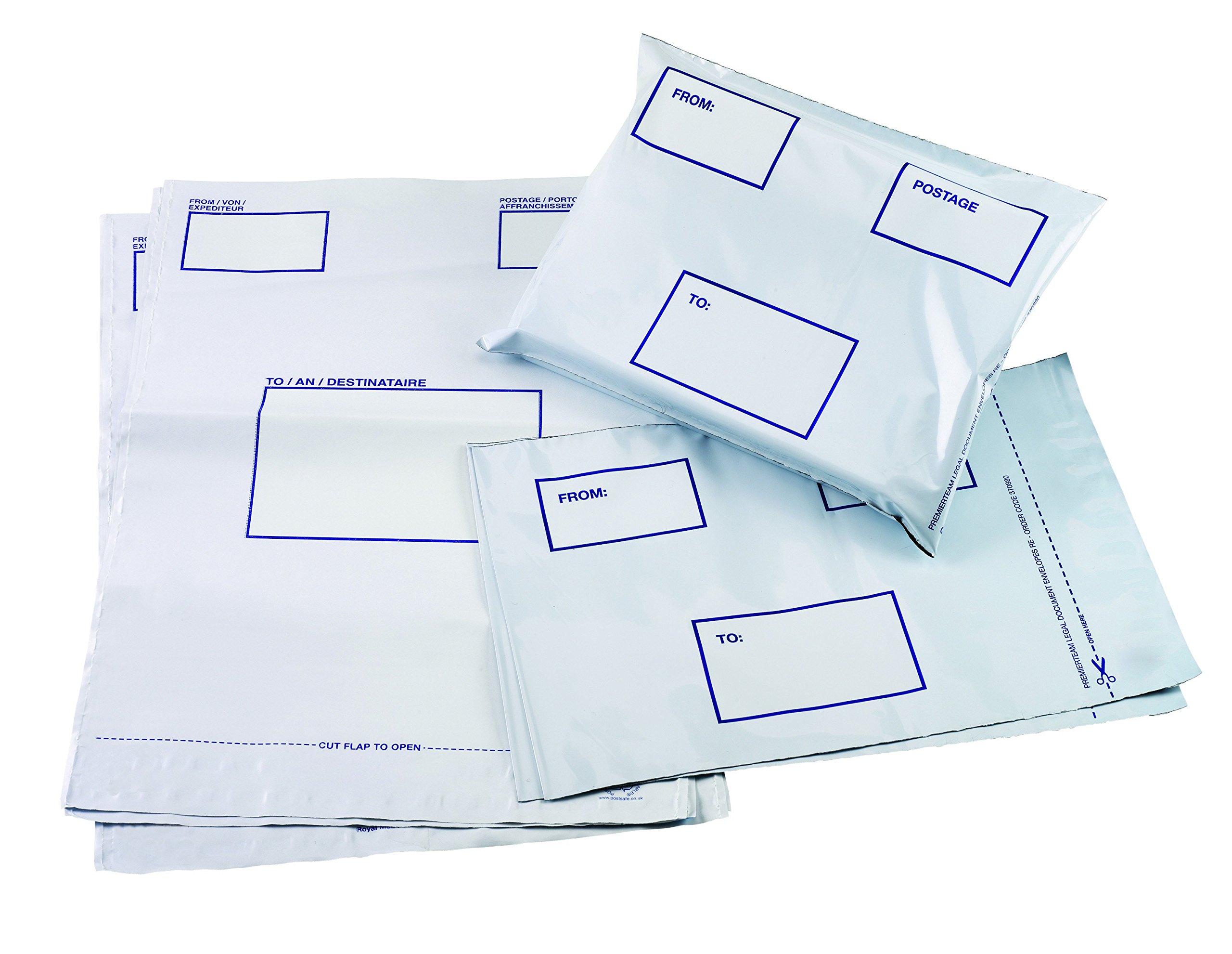 5 Star C4 Envelopes Peel & Seal Strong Polythene Opaque White (Pack of 100)