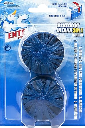 WC-Ente Tabs für Wasserkästen, Reinigungstabletten für Frische und Sauberkeit, 4er Pack (4 x 2 x 50 g), WC-Ente Blue Bloc Int