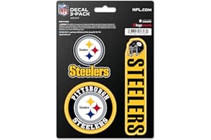 LOGO BRANDS Pittsburgh Steelers NFL Team Logo Vinyl Sticker–Officially Licensed Pittsburgh Steelers 3 Pack Heavy Duty Decal for Indoor or Outdoor–Use for Laptops, Coolers, & Notebooks–Show Your Steelers Pride