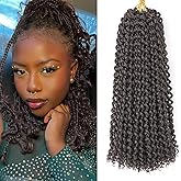 Passion Twist Hair 14 Inch 7 Packs Water Wave Crochet Hair Chocolate Brown Color Wrap Braiding Hair For Passion Twist Crochet Hair/Butterfly Locs/Spring Twist Crochet Braids Boho Hair (14 Inch,4#)