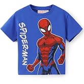 Disney Marvel Spiderman Shirt Boys Cotton Short Tee Shirt Kids Top 2-9Y | Soft Material Short Sleeve Casual Outfit Crewneck Relaxed Apparel Bright Graphic Print Daily Playwear Summer Holiday Cloth