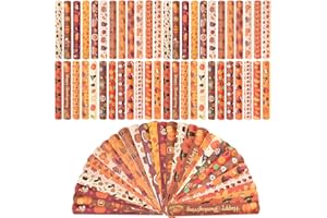 WIQEDOHA 96PCS Thanksgiving Maple leaf Themed Slap Bracelets for Thanksgiving Party Favors, Fall party Favors,Birthday Party Favors,Classroom Prizes ,24 Designs