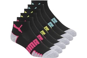 PUMA womens 6 Pack Quarter Crew Socks