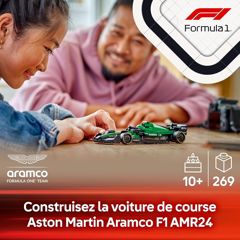 Speed Champions Voiture F1 Aston Martin Aramco AMR24 - Jeu de Construction avec Voiture de Course - Minifigurine Collector de Pilote de Formule 1 - Cadeau pour garçons et Filles dès 10 Ans 77245
