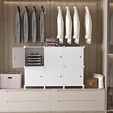 AWTATOS Cube Storage with Doors 6 Cube Modular Closet Organizer White view 4