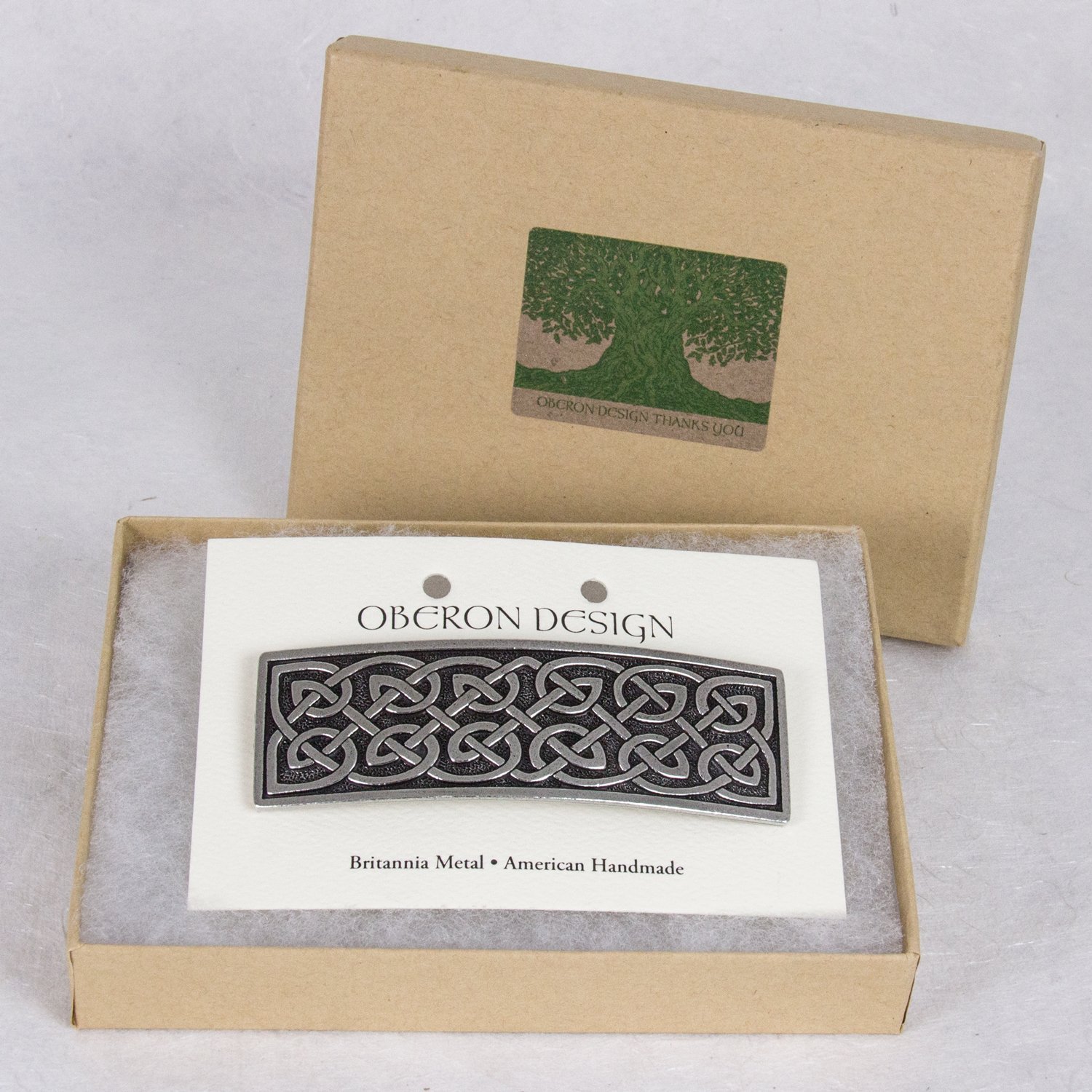 Large Celtic Hair Clip, Large Hand Crafted Metal Barrette Made in the USA with an 80mm Imported French Clip by Oberon Design : Beauty