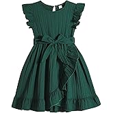 Rosibel Toddler Girls Dress Kids Ruffles Sleeveless Casual Dresses Little Girls Summer Beach Sundress 2-7Y