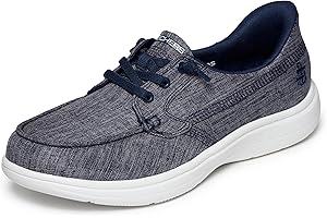 Skechers Womens Hands Free Slip-ins On-The-go Flex Radiant Heather Linen Boat Shoe Boat Shoe