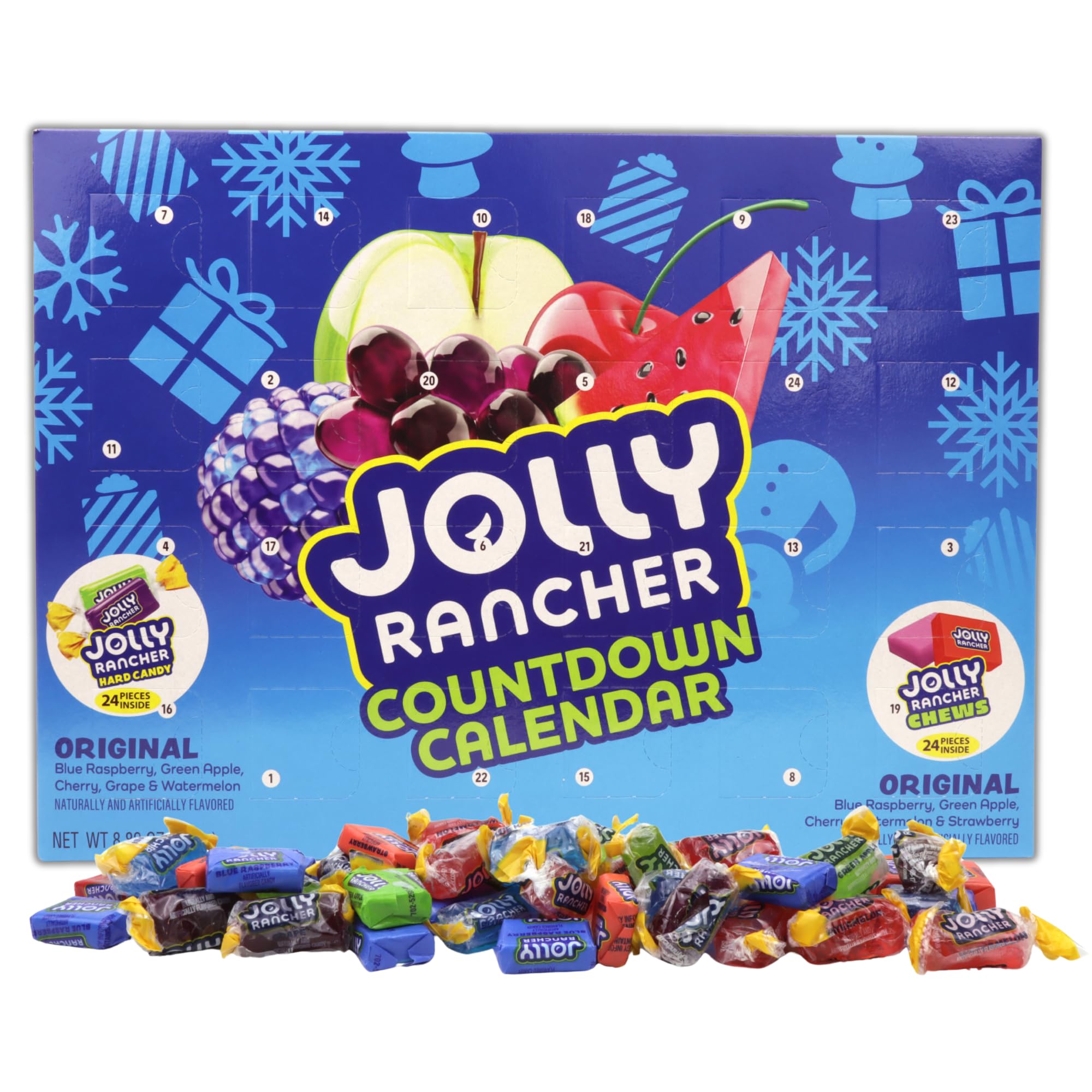 Photo 1 of *MINOR DAMAGE - USED*
Christmas Jolly Rancher Countdown Advent Calendar, Assorted Fruit Chews and Hard Candies Inside, 24 Day Holiday Activity, 8.82 Ounces