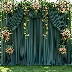 8 Panels Hunter Green Backdrop Curtains for Wedding