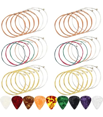 Silver-plated Copper Strings Classical Guitar Strings - Nylon Core Strings With Silver-Plated Copper Winding, 1-Pack With Free String Winder Classical Guitar String Sets With Winder