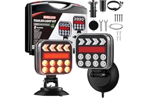 NORTHHAVEN 2PCS Wireless Trailer Lights Kit for Towing, Updated, Adjustable & Rechargeable with USB-C, Super Magnetic 7 Pin P