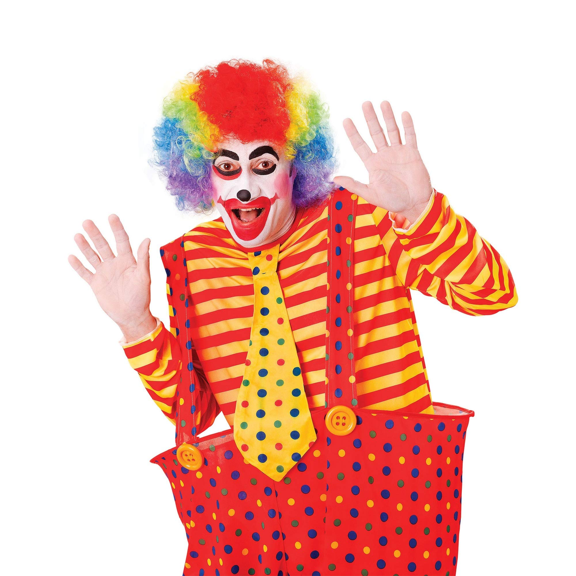 Bristol Novelty BW113 Clown Pop Wig Rainbow | Multicolor Budget, One Size Halloween