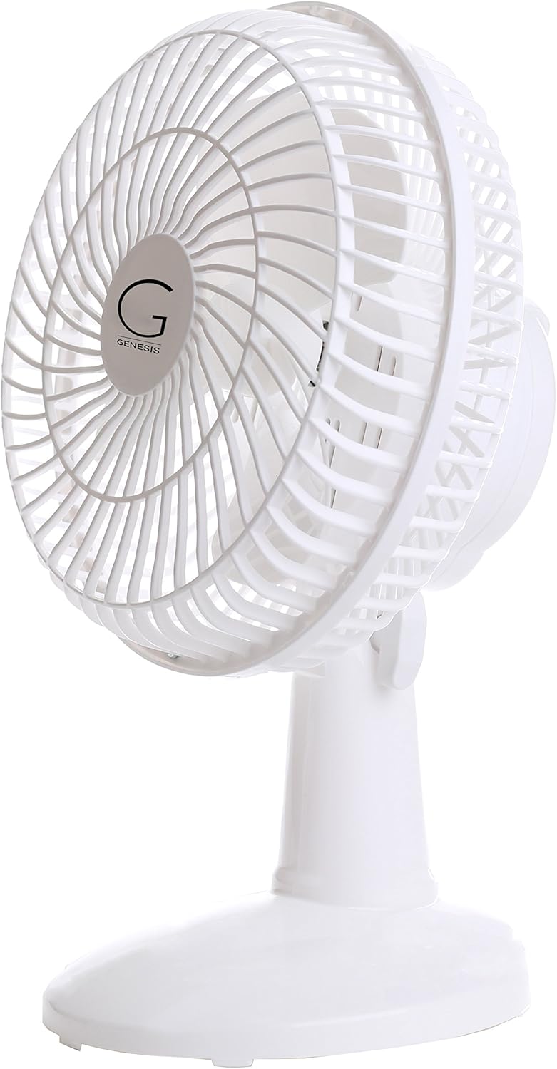 Genesis 6-Inch Clip Convertible Table-Top & Clip Fan Two Quiet Speeds - Ideal For The Home, Office, Dorm, More White: Home & Kitchen