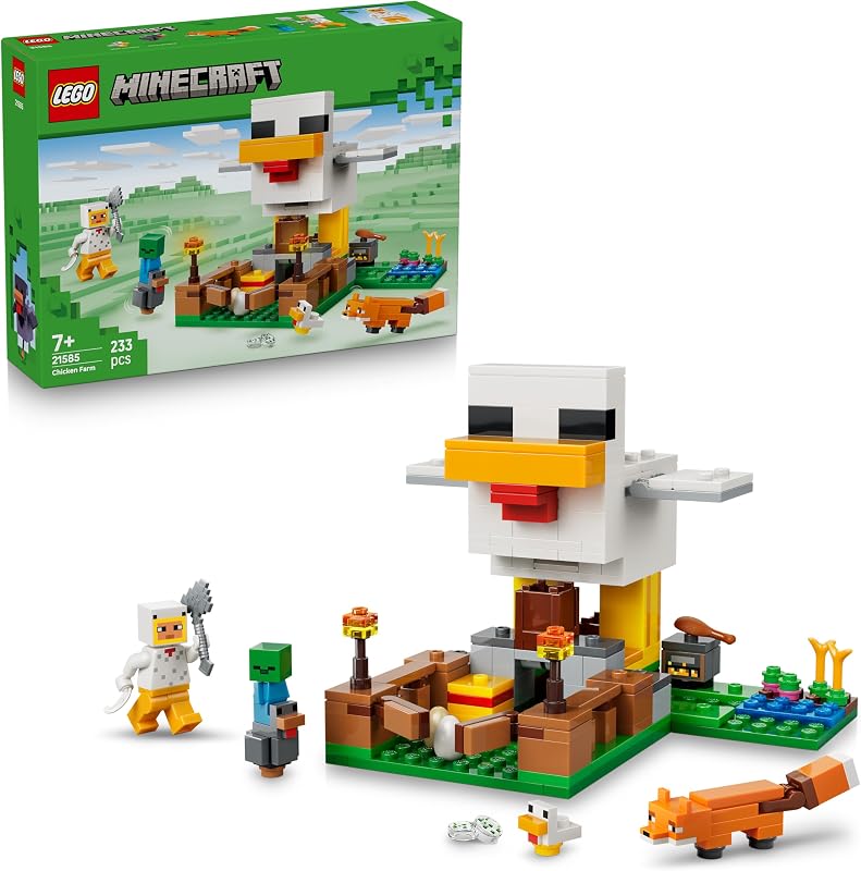 Minecraft The Chicken Farm - Quinta de Brinquedos com Minifiguras de Leque de Galinha, Bebé Zombie e Figura de Raposa - Presente para Gamer para Rapazes e Raparigas 7+ Anos - 21585 — foto 1 de 8