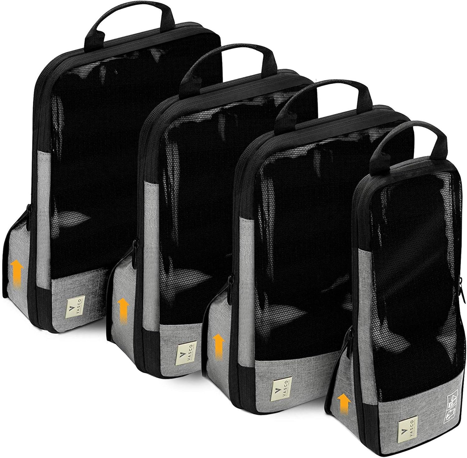  | Premium Travel Compression Packing Cubes – [4 Set] Luggage Organizer Bags – Save 60% Of Space In Luggage – Smart Travel & Water Resistance [S+2M+L Size] Grey | Packing Organizers