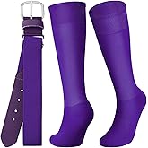 Zhanmai Baseball Belt and Socks Combo Adjustable Softball Socks and Belt Elastic for Youth Boys Girls, Adult