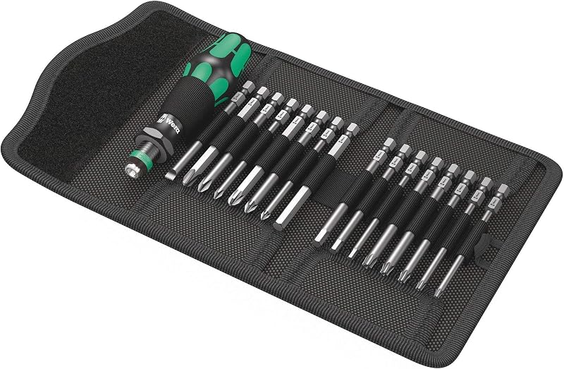 Wera Kraftform Kompakt 60 Bit Set 17pc PH PZ SL TXBO HEX Driver Rapidaptor