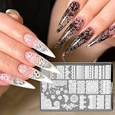 SUTOKAKA Lace Nail Stamping Plate, Stainless Steel Stamping Template | Stainless Steel Stamping Template Nail Art Stencil, Home or Salon Use