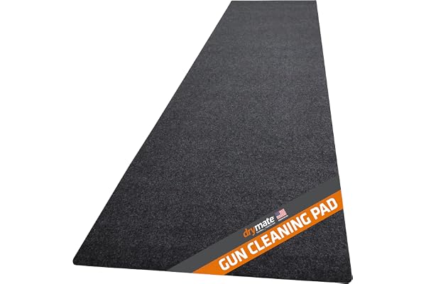 Drymate absorbent waterproof gun cleaning pad on a workbench