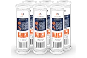 Aquaboon 5 Micron 10 x 2.5 Activated Carbon Filter Replacement for Whole House Water Filter Cartridge Compatible with WFPFC80