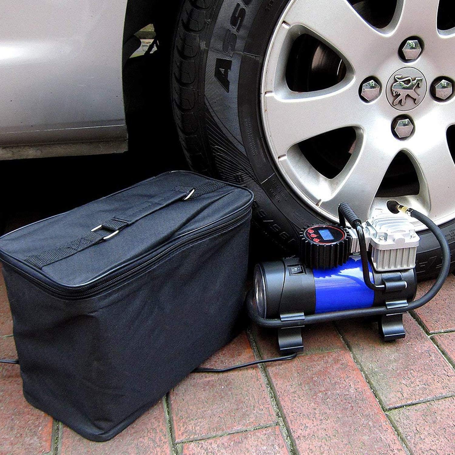 LYSNSH 12V DC Portable Air Compressor - 150 PSI Digital Tire Inflator Tire Pump with Pressure Gauge: Automotive