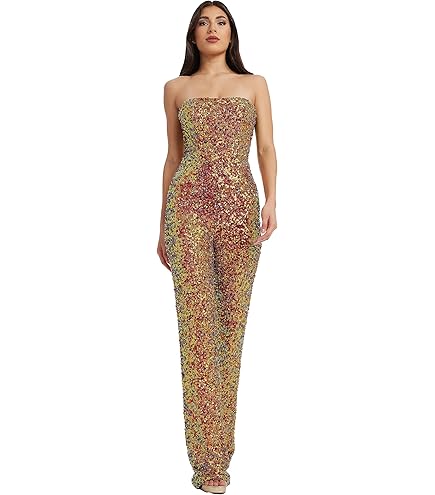HEYXI Womens Metallic Sleeveless Jumpsuits Cocktail