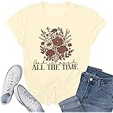 Christian Shirts for Women Vintage Bible Verse Boho Wildflowers T Shirts Floral Graphic Tees Religious Crewneck Tee Tops