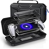 Klipdasse Accessories Bundle for PlayStation Portal, EVA Carrying Case for PS5 Portal, 2 Pack HD Tempered Screen Protector and Hard Full Clear Crystal Cover for Ps Portal Accessory