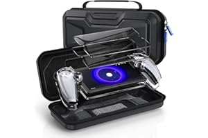 Klipdasse Accessories Bundle for PlayStation Portal, EVA Carrying Case for PS5 Portal, 2 Pack HD Tempered Screen Protector an