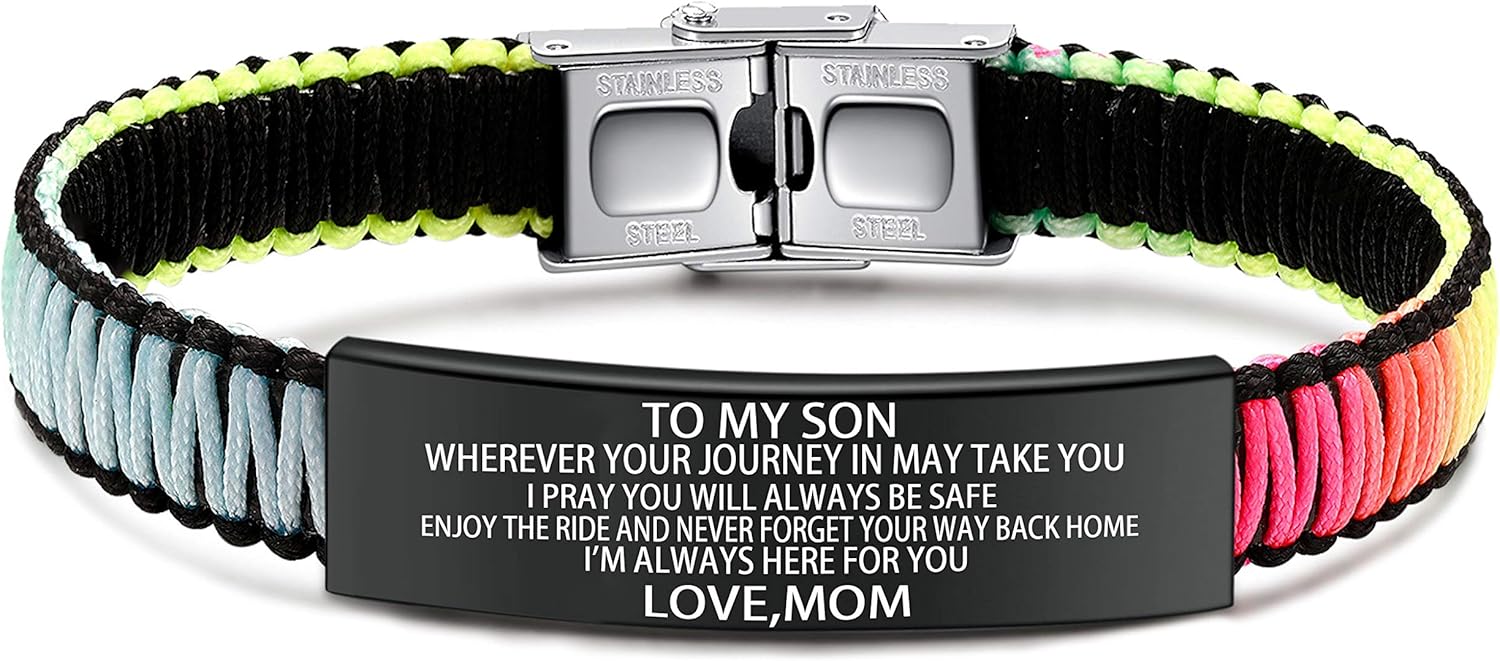 JUST MEET YOU Bracelet Gift Mom to Son and Daughter Braided Rope